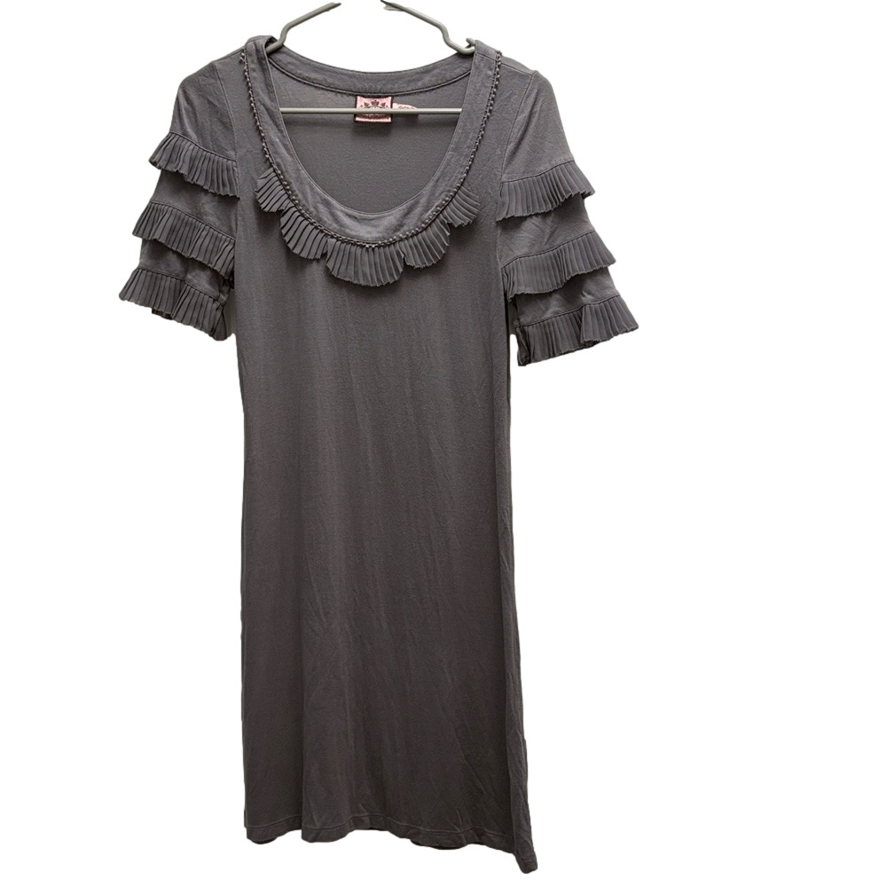 Vintage Juicy Couture Gray Ruffle Dress Size Medium